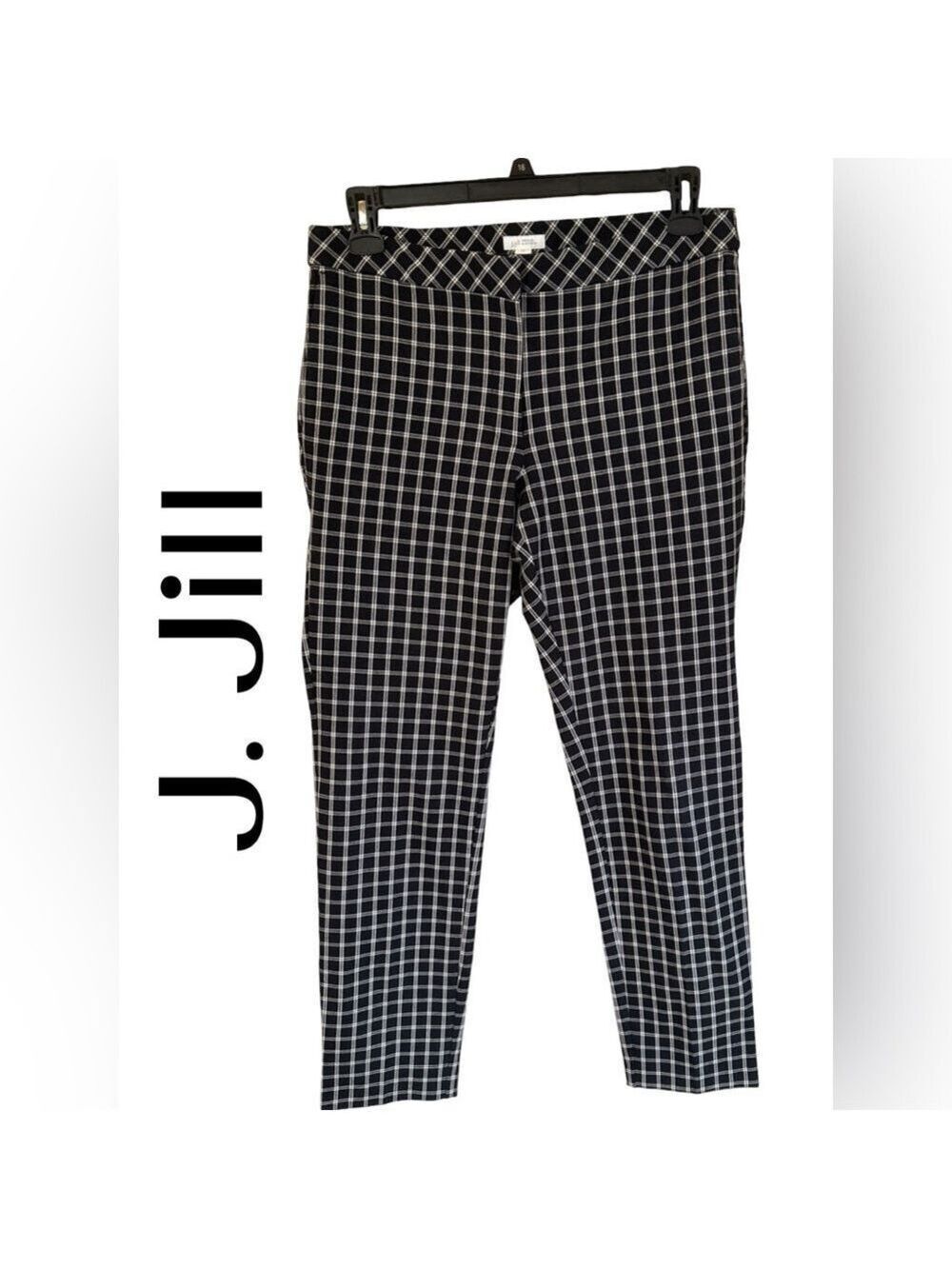 J. Jill Preppy Black/White Checkered Women's Pants. 12 Tall. Like new condition!